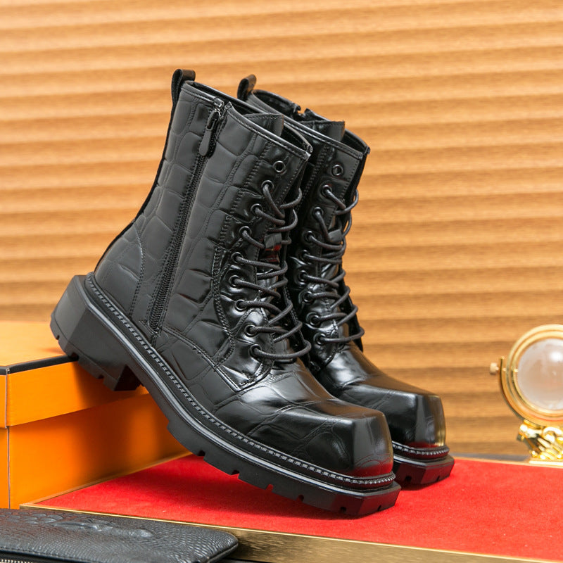 Damenstiefel Robust mit Reißverschluss Winterstiefel Mode
