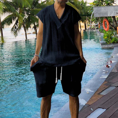 Herren Sommer-Set Kurzarm-Oberteil und Shorts Sportlich