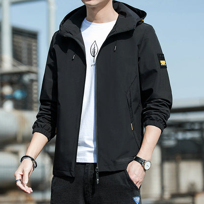 Herren Windjacke Sportlich Wasserdicht mit Kapuze