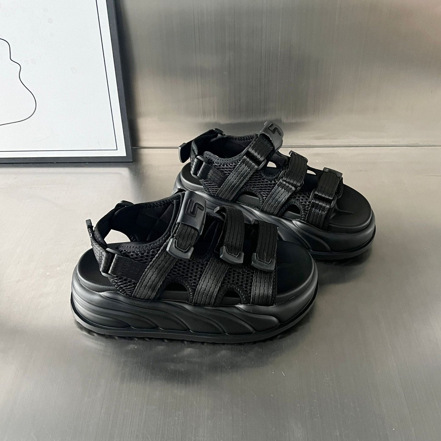 Damen Sandalen Sportlich Bequem mit verstellbaren Riemen