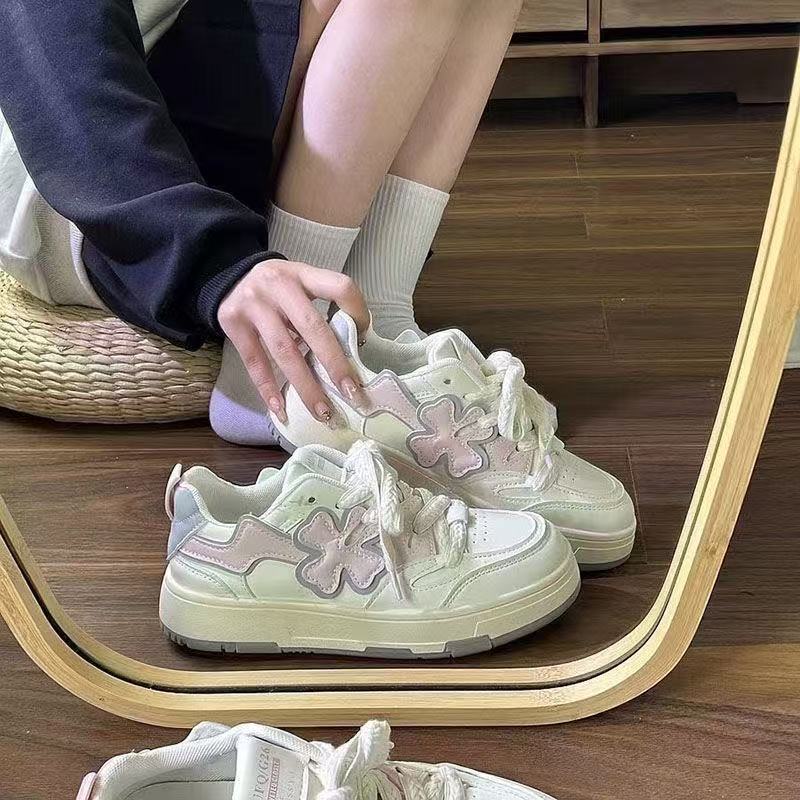 Damen Sneaker Blumen Muster Komfort Schuhe Sportlich