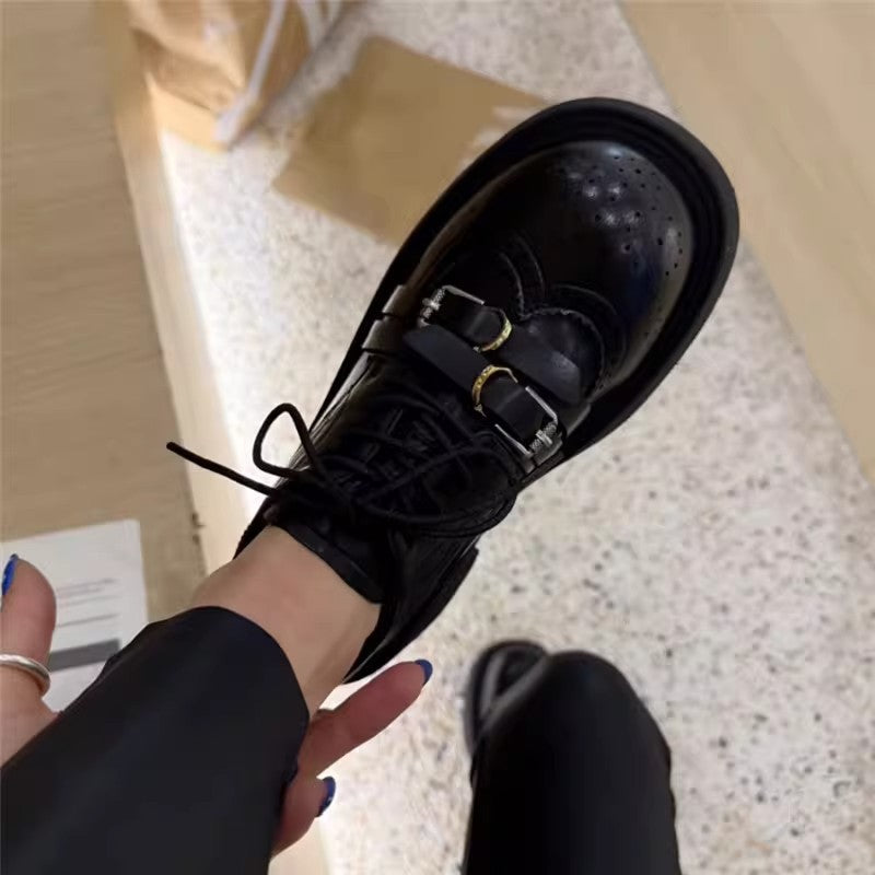Damen Schnürschuhe Plateau Heel Perforiert Modisch