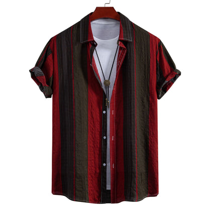 Herren Hemd Streifen Kurzarm Modern Berlin Style - BerlinGlamour