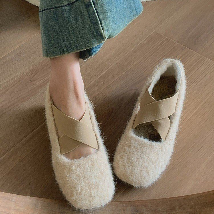Damen Filz-Hausschuhe Weich mit verstellbarem Riemen Warm - BerlinGlamour