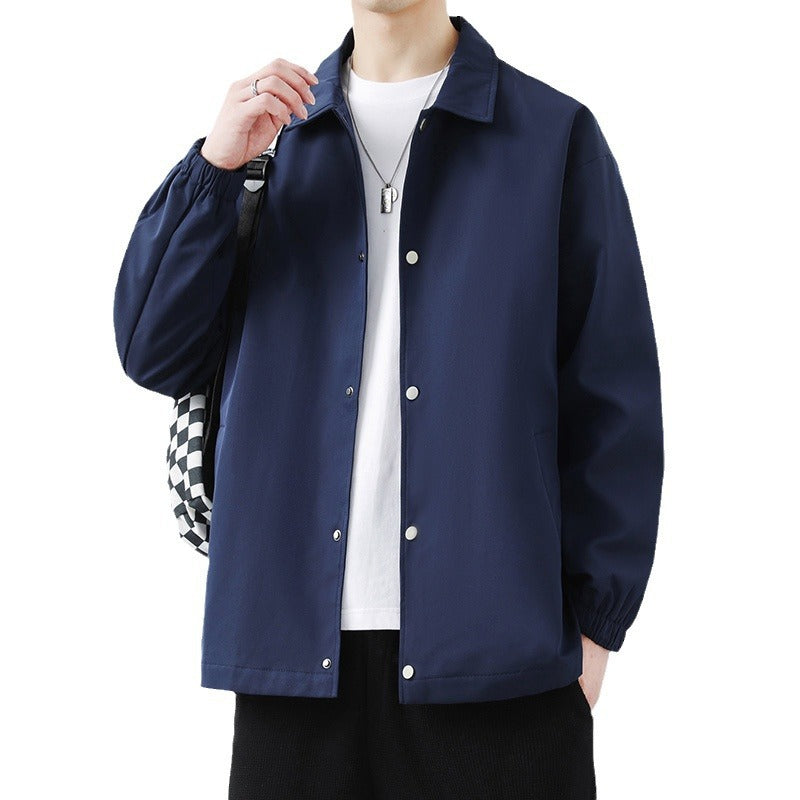 Herren Übergangsjacke Leicht Modern Schnitt mit Druckknöpfen