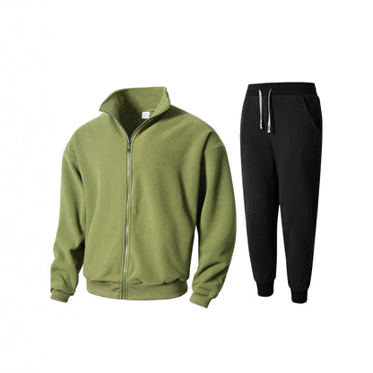 Herren Fleece Jogginganzug Set Sportlich Bequem