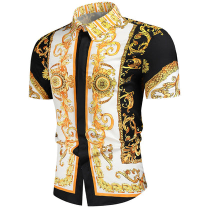 Herren Kurzarmhemd Barock Design Elegant Berlin