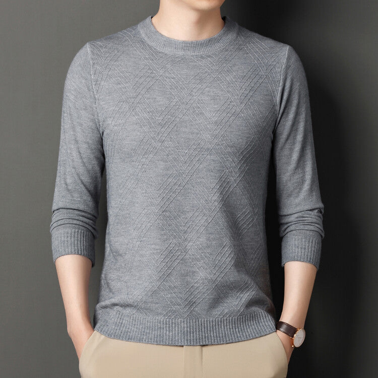 Herren Pullover Rundhals Strukturiert Elegante Mode