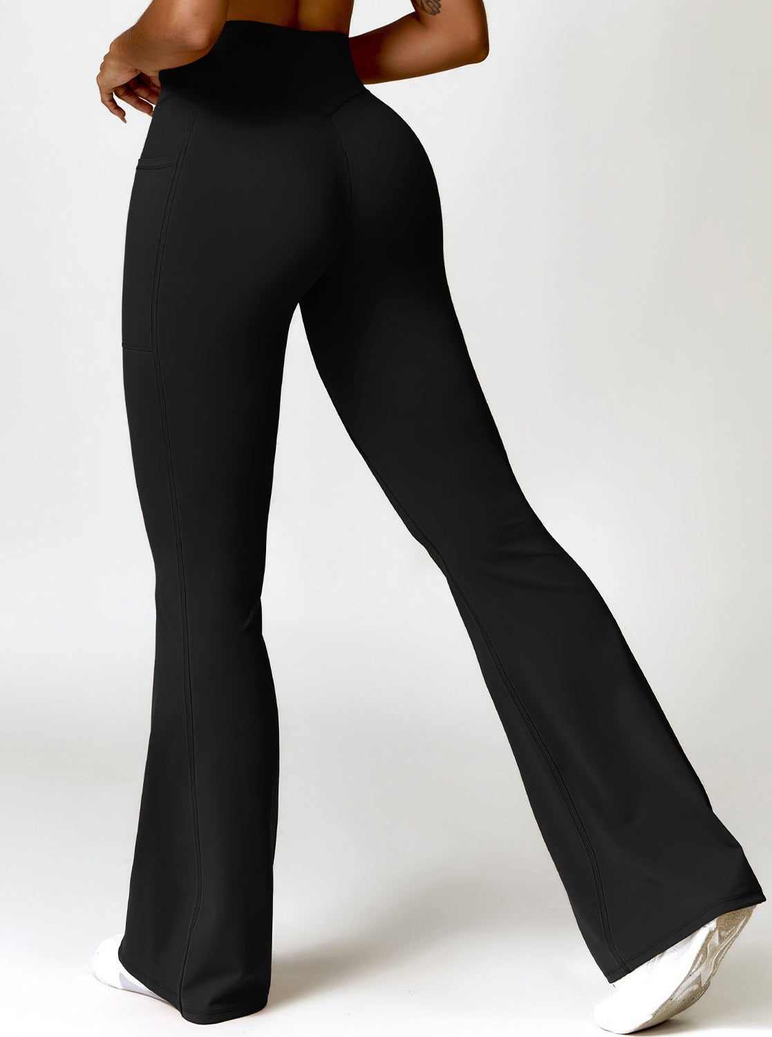 Hohe Taille Bootcut Leggings mit Taschen Damen