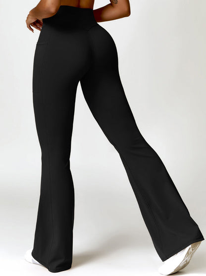 Hohe Taille Bootcut Leggings mit Taschen Damen