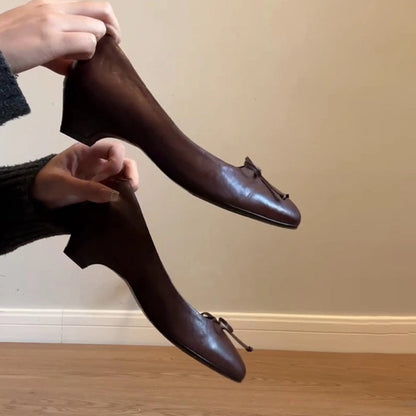 Damen Ballerinas Elegante Schnürung Schleifen Dekor