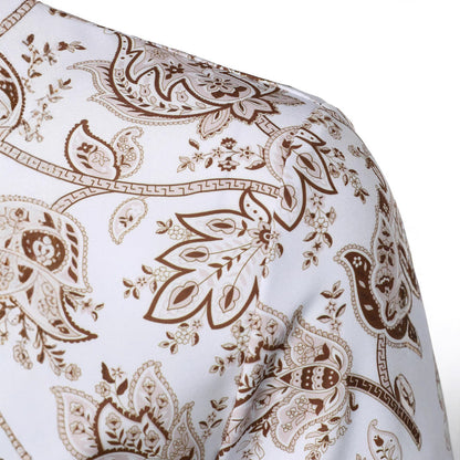 Herren Langarmhemd Paisley Muster Modern Stylish