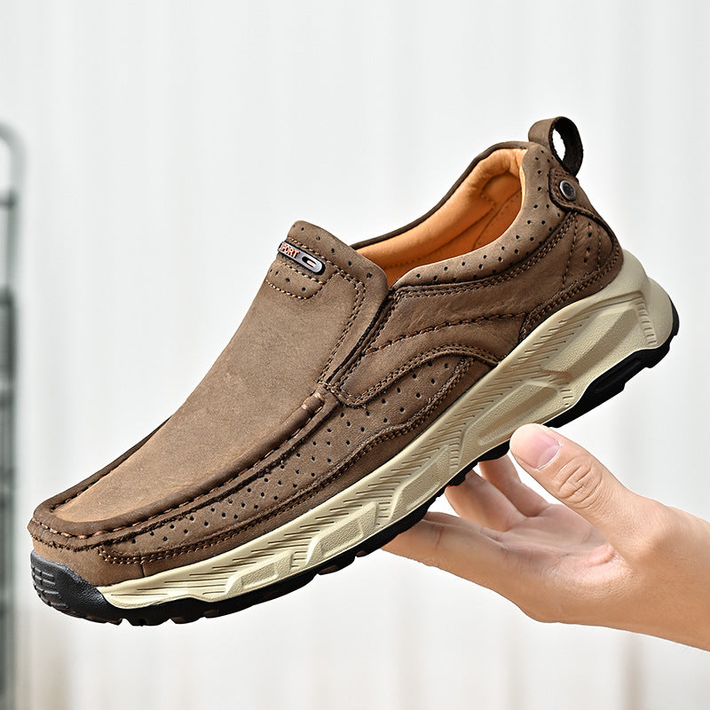 Damen Leder Slipper Bequem Atmungsaktiv Perforiert - BerlinGlamour