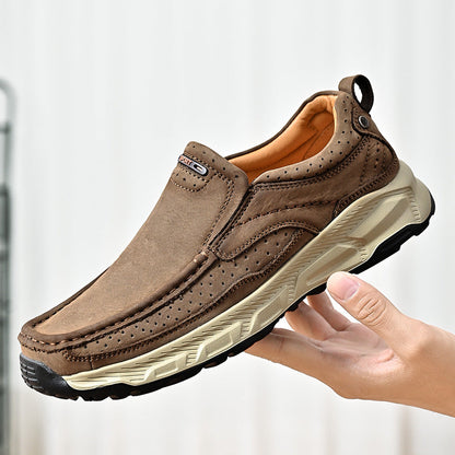 Damen Leder Slipper Bequem Atmungsaktiv Perforiert - BerlinGlamour