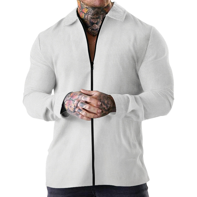 Herren Pullover Sportlich Reißverschluss Strukturiert Modern