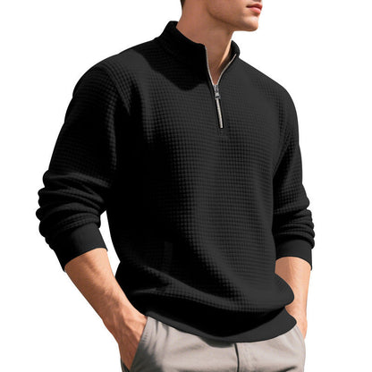 Herren Fleece Pullover mit Reißverschluss Modern Struktur