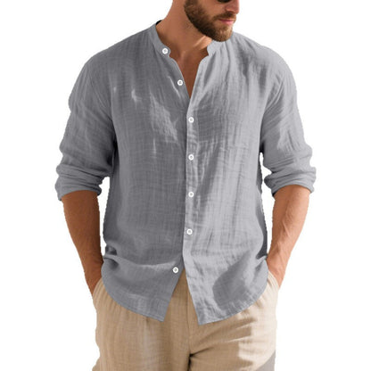 Herren Sommerhemd Leicht Stehkragen Modern