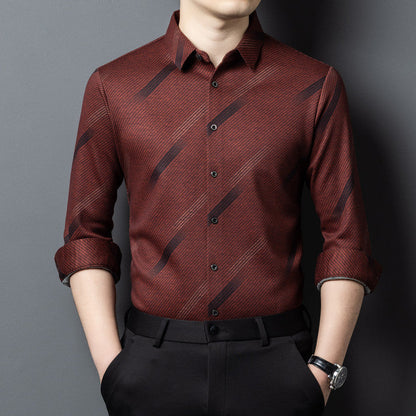 Herren Langarmhemd Modern Mit Trendigem Muster