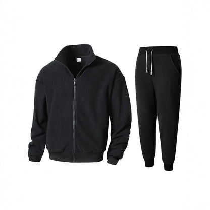 Herren Fleece Jogginganzug Set Sportlich Bequem