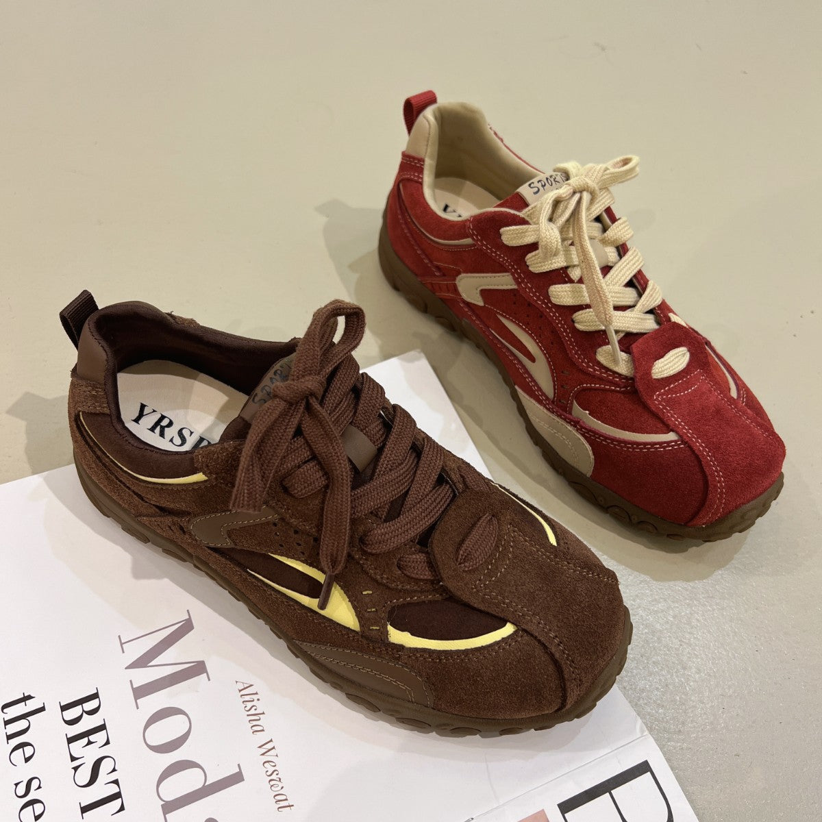 Damen Sneaker Sportlich Wildleder Mesh Atmungsaktiv - BerlinGlamour