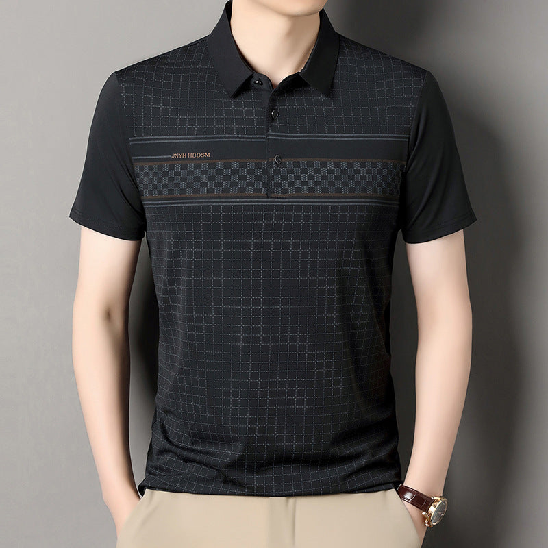 Herren Poloshirt Atmungsaktiv Piqué Kontraststreifen Modern