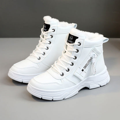 Damen Winterboots Warm Kunstfellfutter Robust