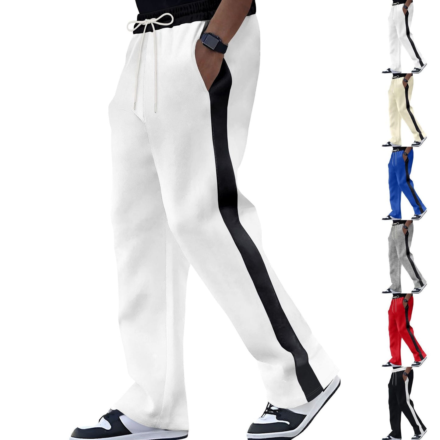 Herren Sportshose Elastisch Kontraststreifen Modern - BerlinGlamour