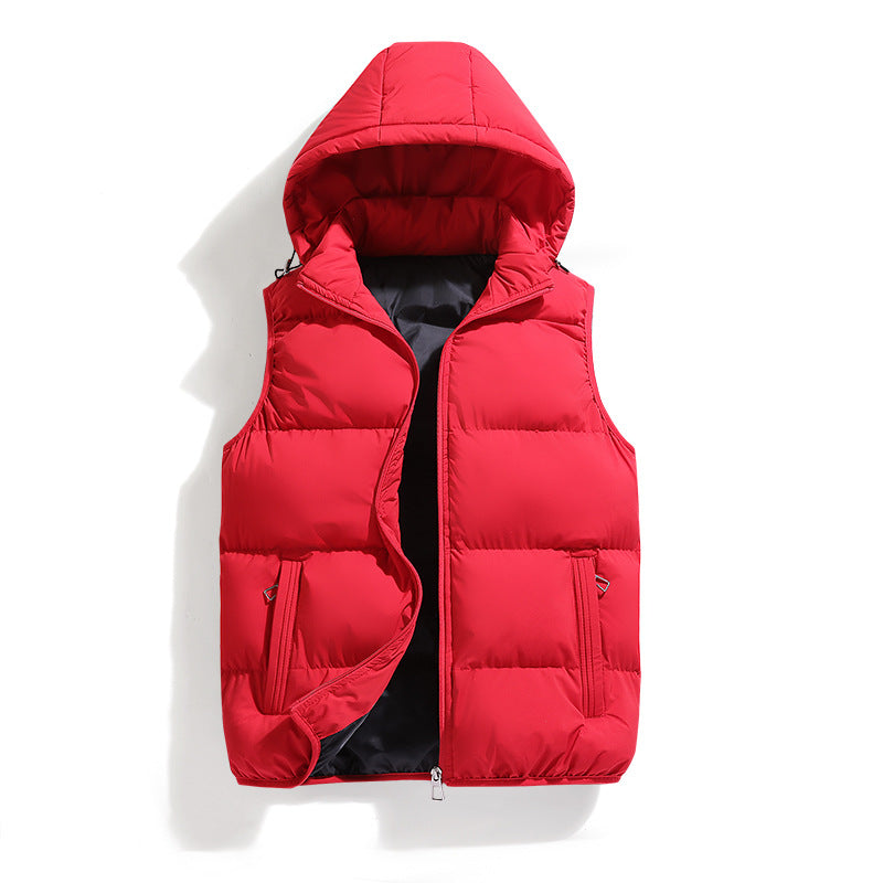 Herren Daunenweste Steppjacke mit Kapuze und Taschen