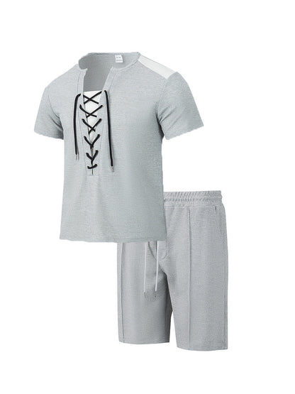 Herren Sportset Kurzarm Hemd elastische Hose