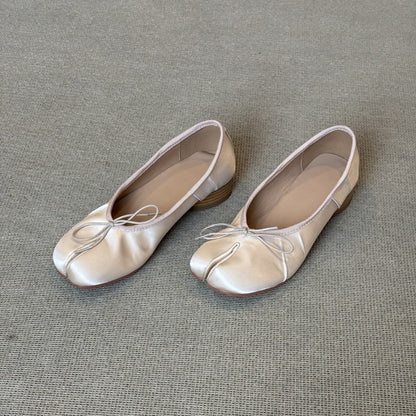 Damen Ballerinas Weich Satin Schuhe Modern