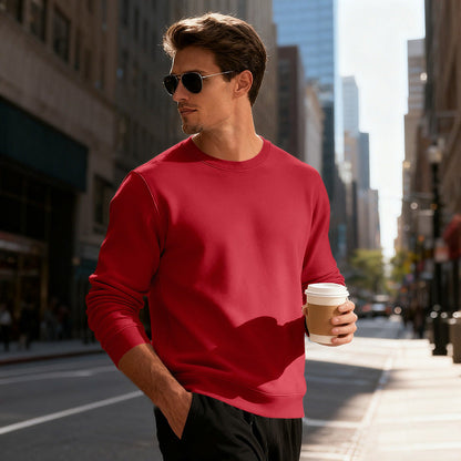 Herren Pullover Sportlich Rundhals Grau