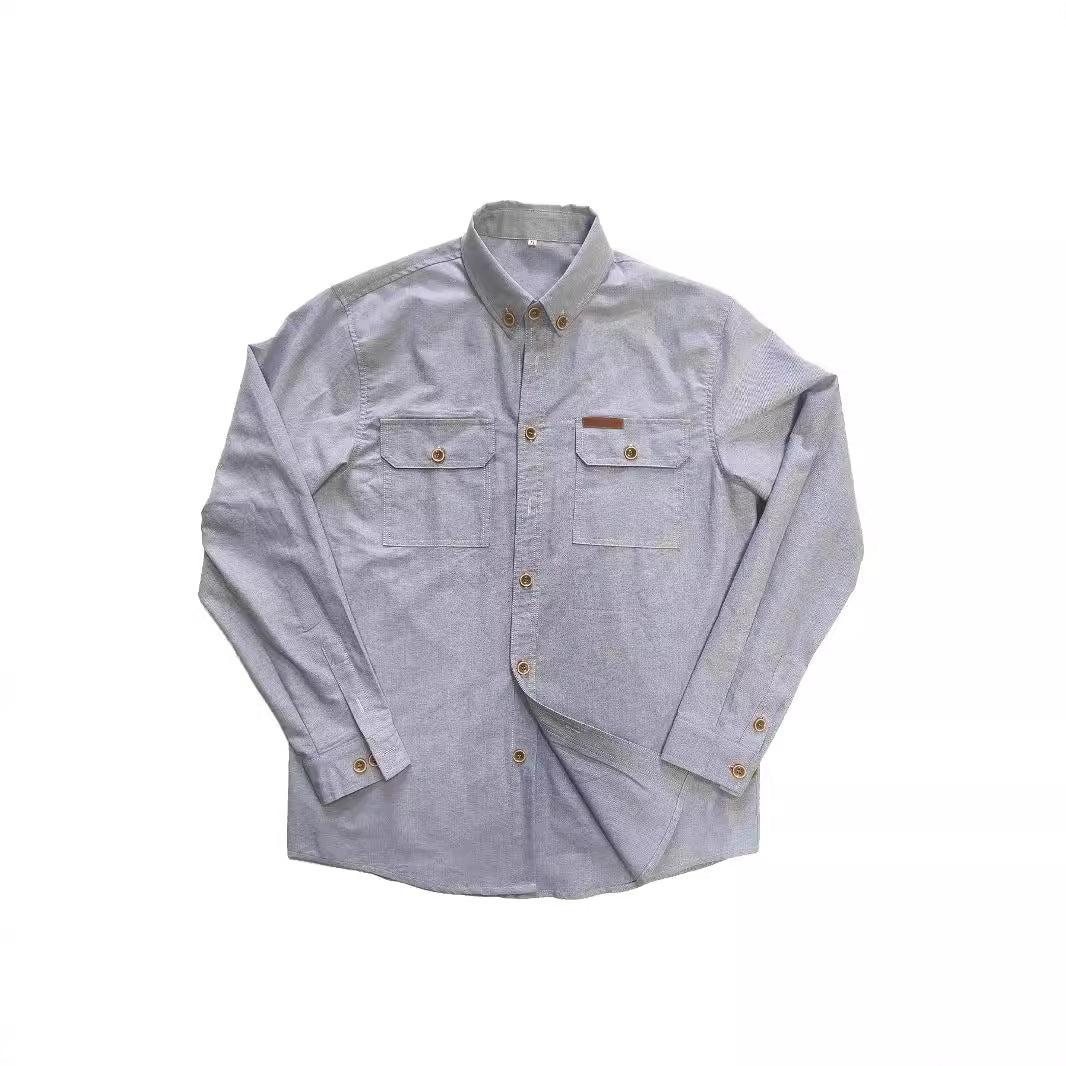 Herren Hemd Langarm Robust Button Down Kragen Elegant