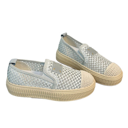 Damen Slipper Geblümt mit Strass Schnalle Comfort