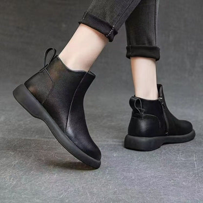 Damen Stiefeletten Elegante Reißverschluss Rutschfest