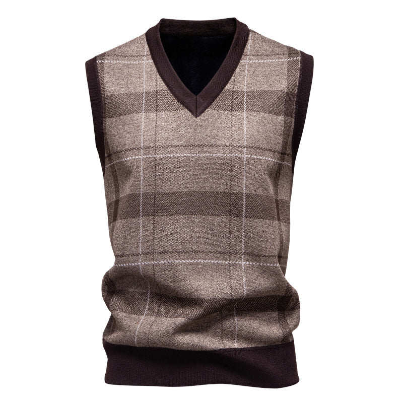 Herren Strickweste Karomuster Modern Trendy