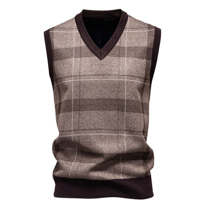 Herren Strickweste Karomuster Modern Trendy