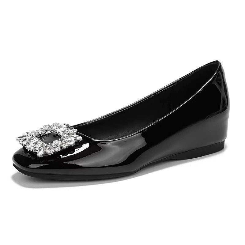 Ballerinas Damen Glitzer Schuhe Elegant mit Schmuck