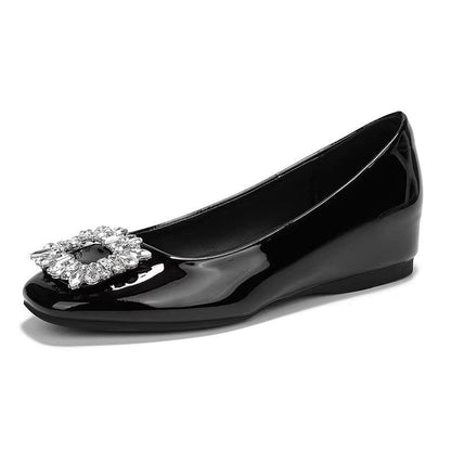 Ballerinas Damen Glitzer Schuhe Elegant mit Schmuck