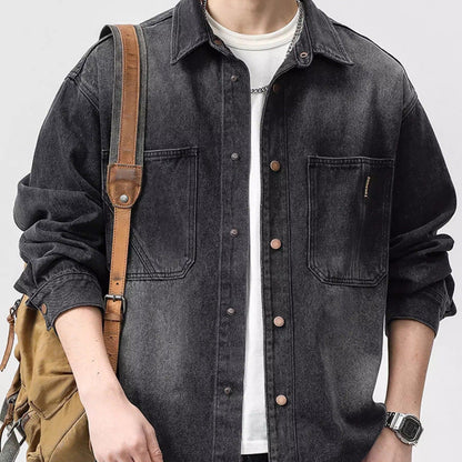 Herren Denimjacke Lässig Mit Taschen