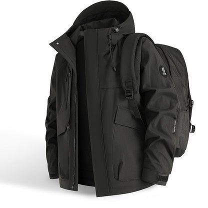 Herren Allwetterjacke Wasserdicht mit Taschen Verstellbar