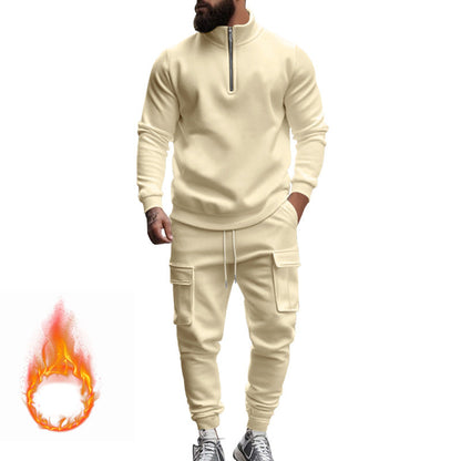 Herren Sportanzug Kapuzenjacke mit Reißverschluss und Taschen