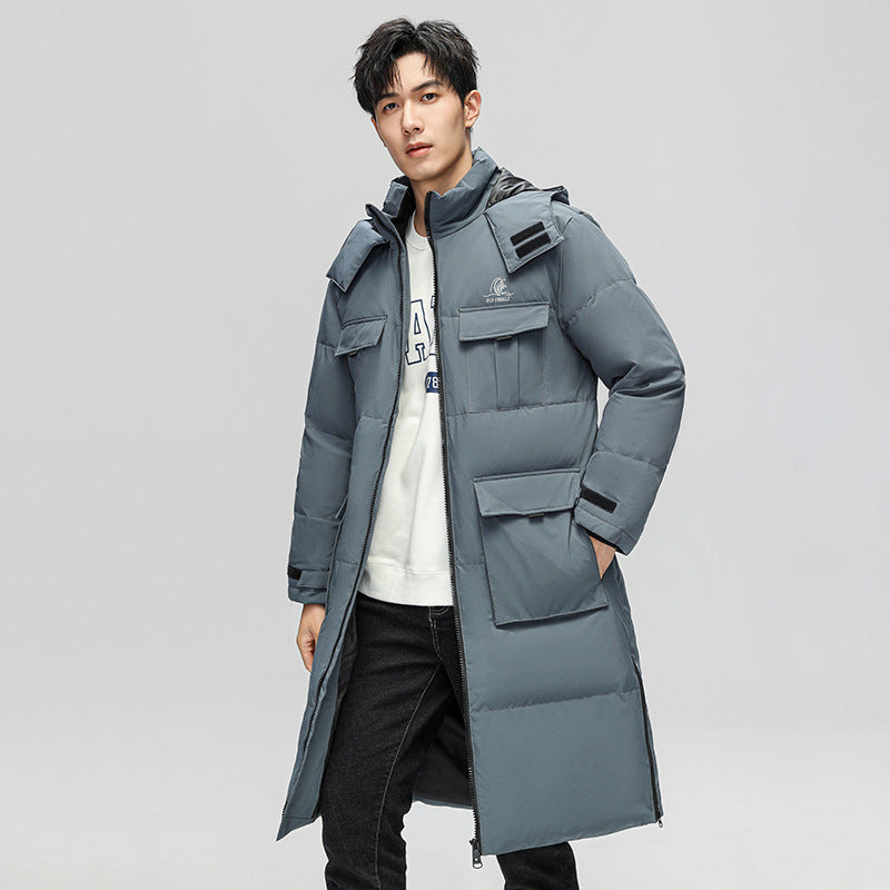 Herren Winterjacke Lang Isoliert mit Taschen - BerlinGlamour