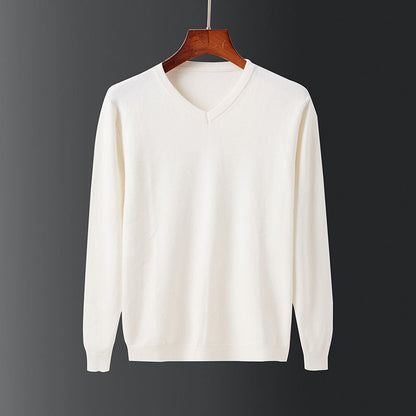 Herren Pullover V-Ausschnitt Feinwolle Elegante Ausführung