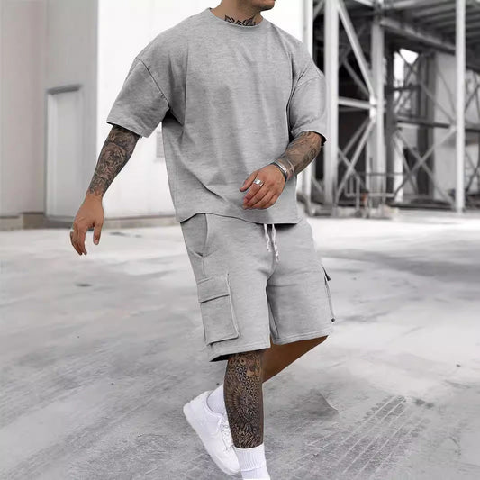 Herren Sportbekleidungsset Modern Lässig Grau - BerlinGlamour