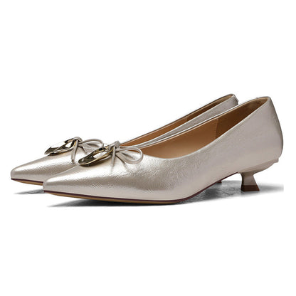 Damen Ballerinas Elegante Spitze Schuhe mit Zierschnalle