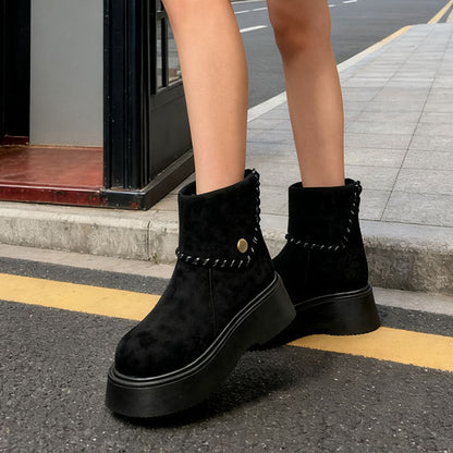 Damen Stiefel Kurz Modisch mit Weichem Innenfutter und Komfortsohle
