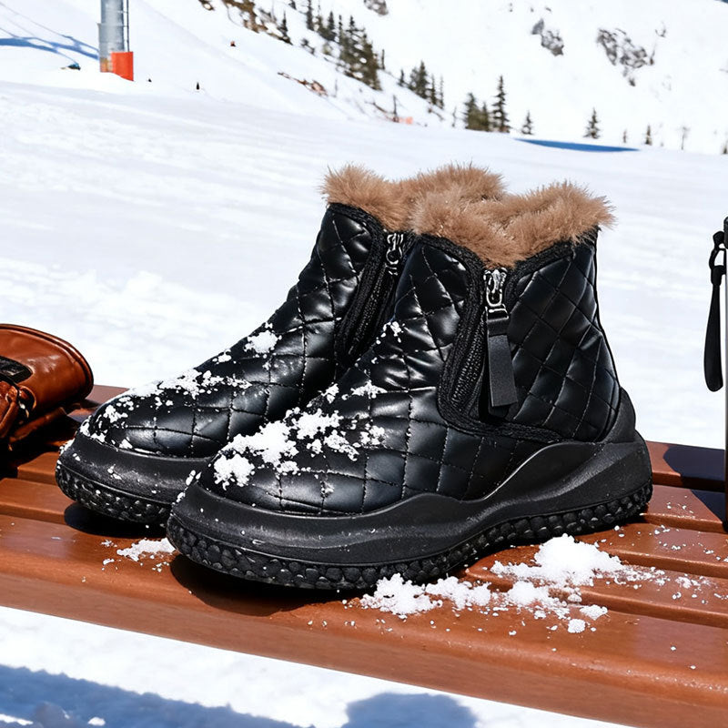 Damen Winterstiefel Warm Kuschelig Mit Reißverschluss