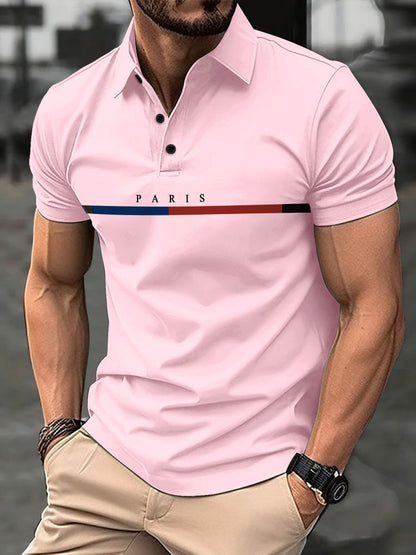 Herren Polohemd mit stylischem Druck Berlin Modern