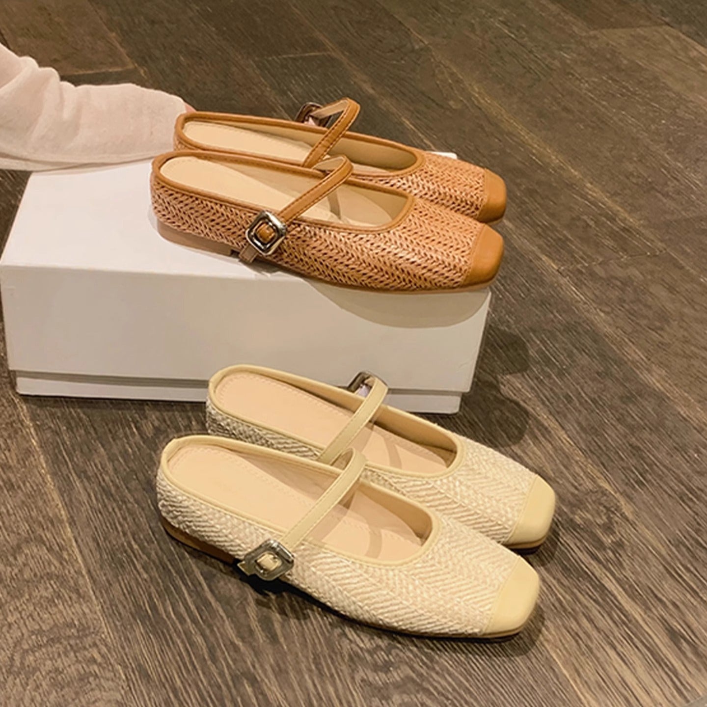 Damen Ballerinas Elegante Riemchen Schuhe Modern