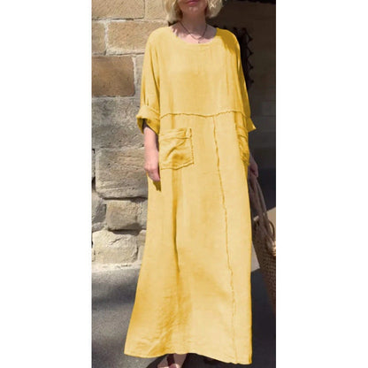 Langes, lässiges Plisseekleid mit langen Ärmeln von BerlinGlamour